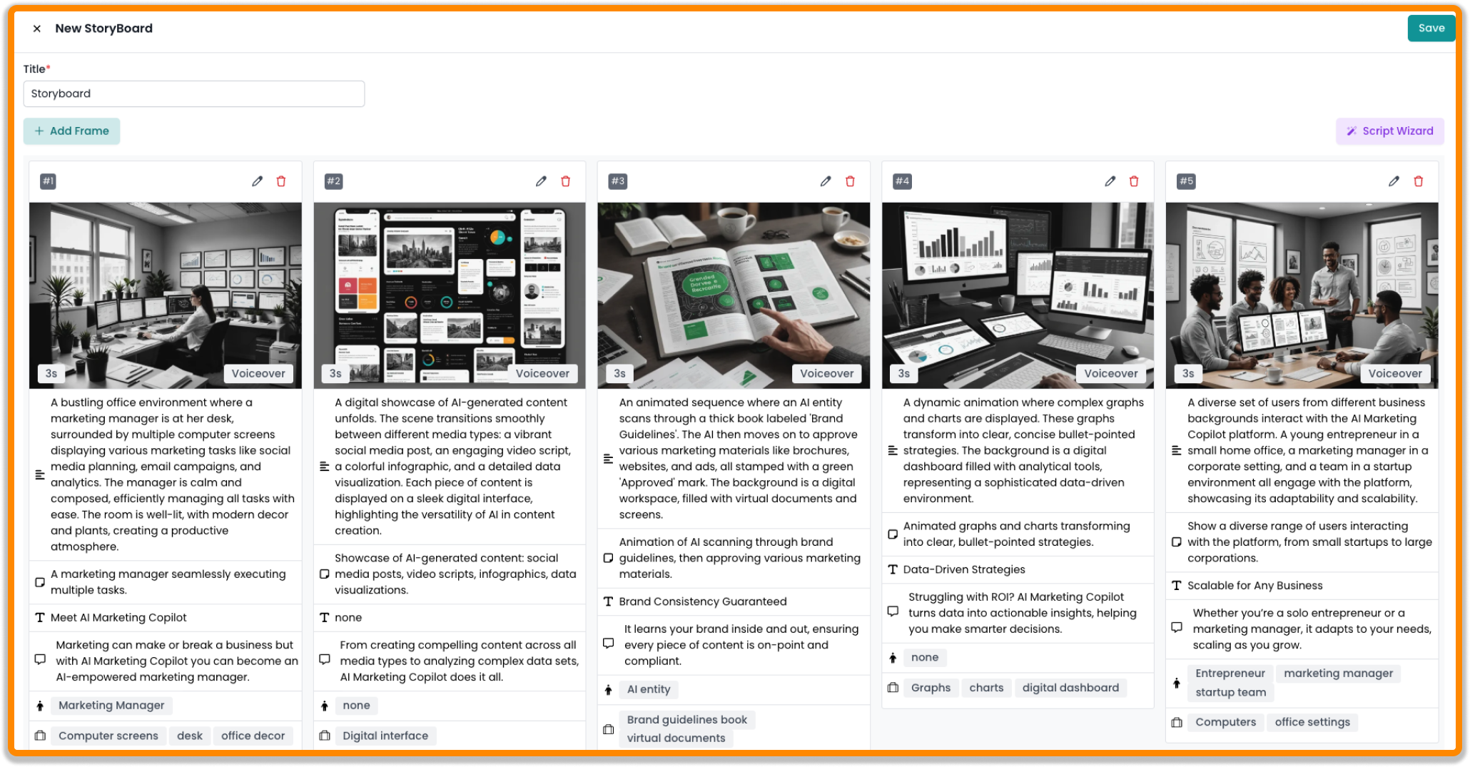 AI storyboarding platform